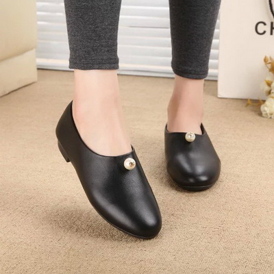 CHANEL Shallow mouth flat shoes Women--042